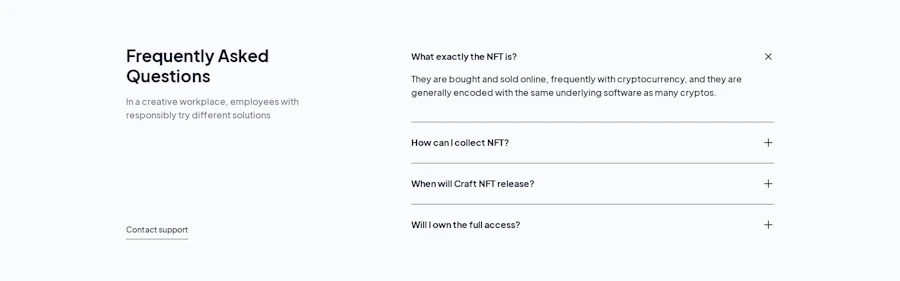 Faq component screenshot