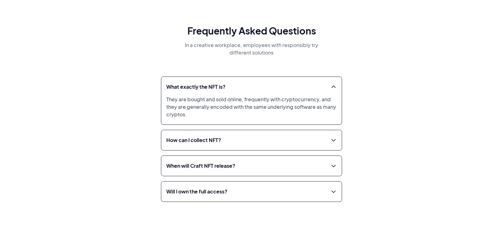 Faq component screenshot