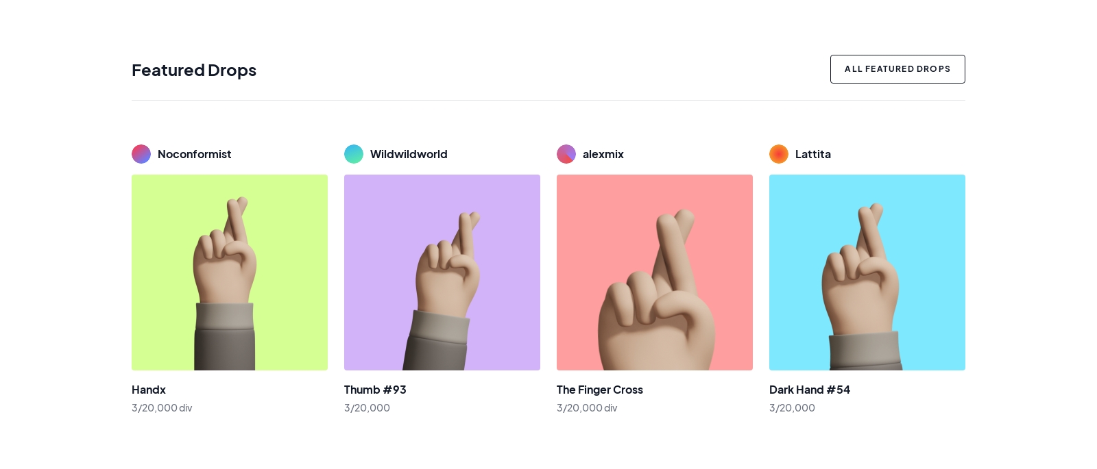 Featured Drops component screenshot