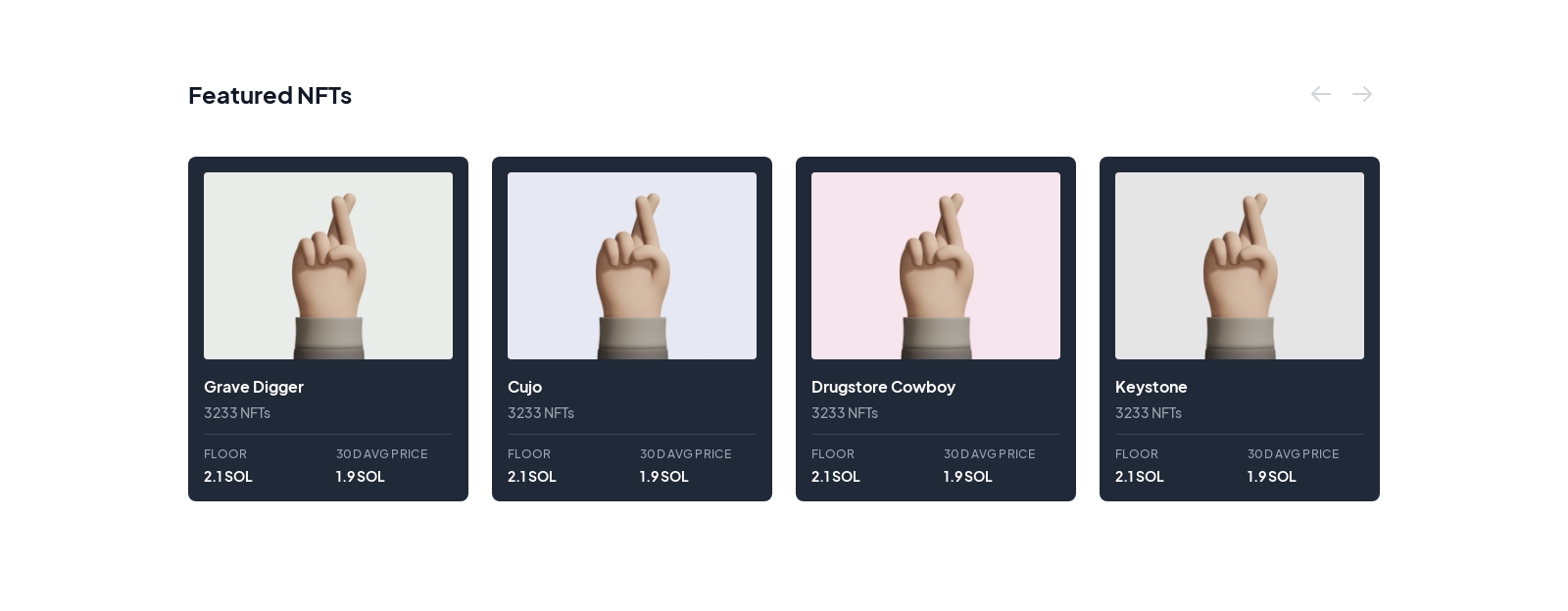 Featured Drops component screenshot