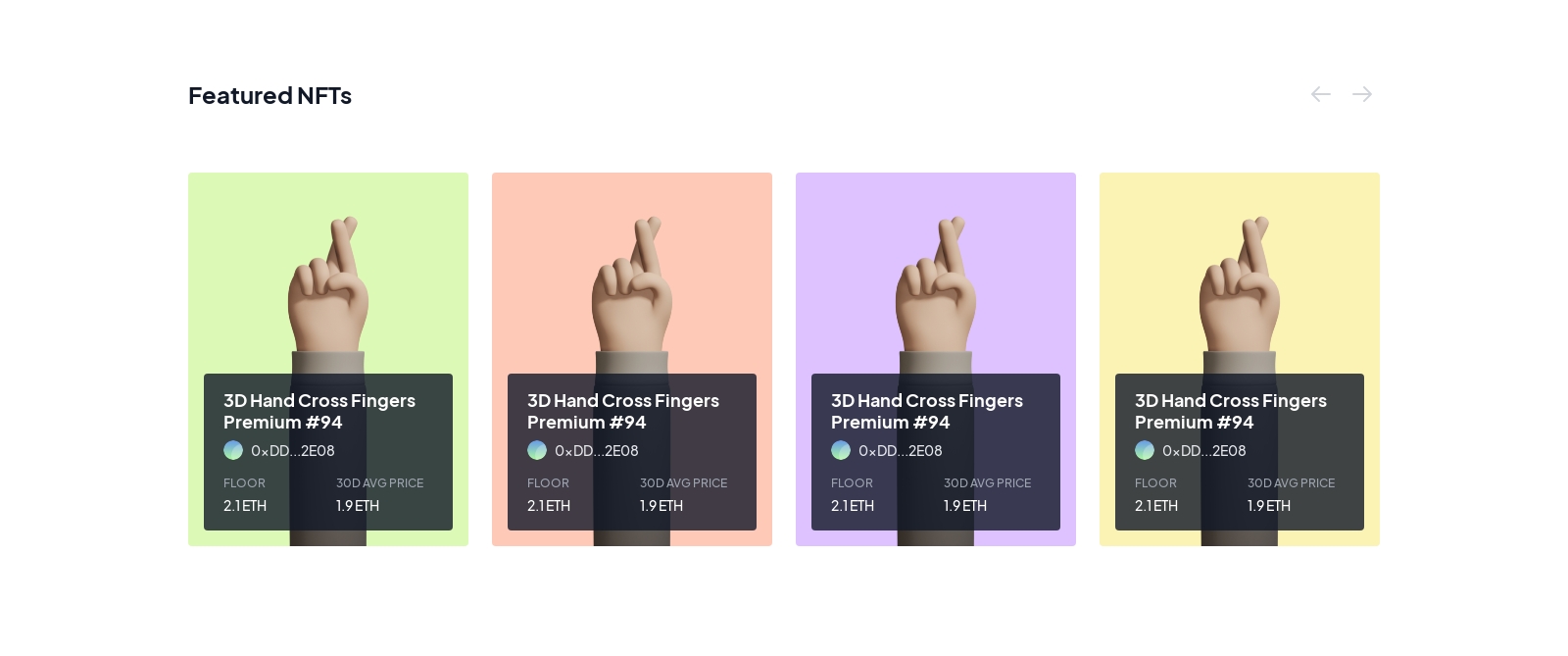 Featured Drops component screenshot