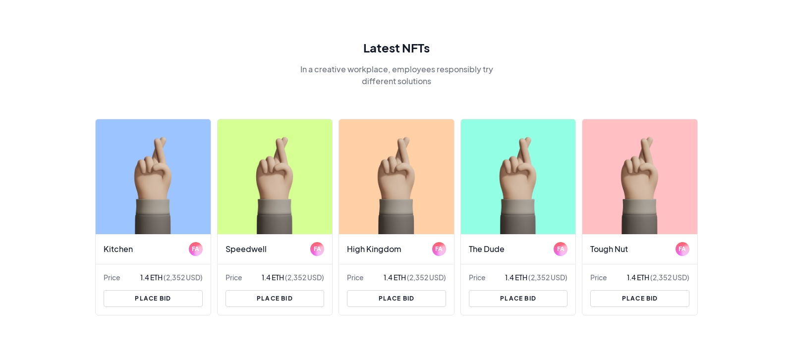 Featured Drops component screenshot