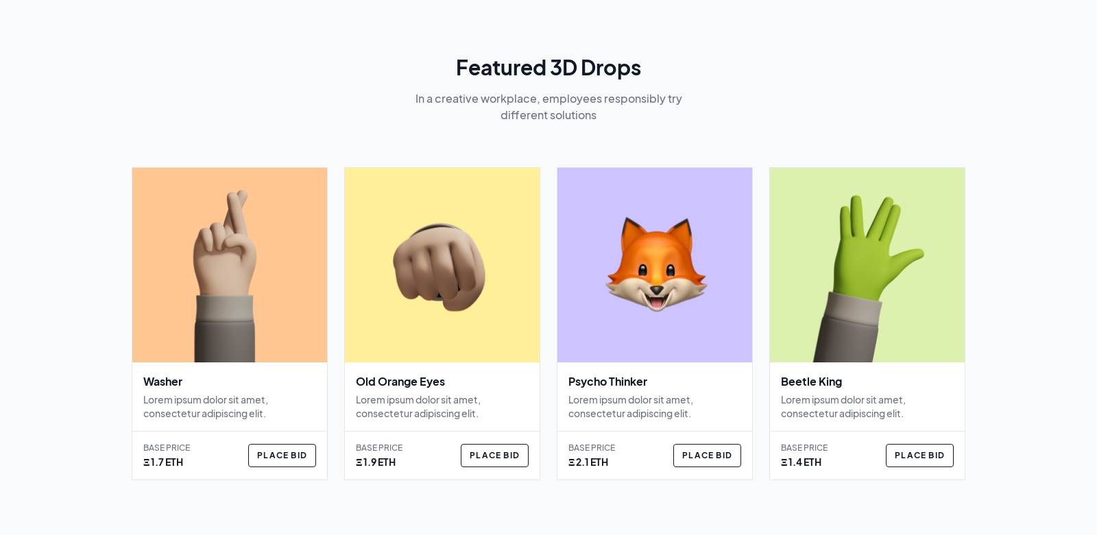 Featured Drops component screenshot