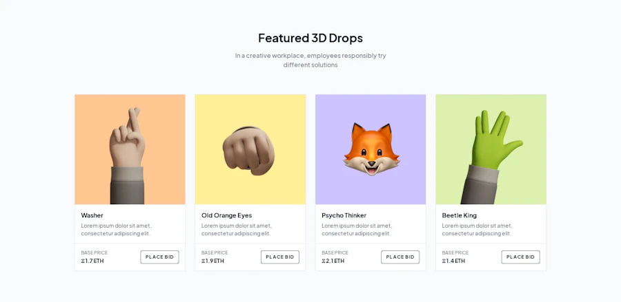 Featured Drops component screenshot
