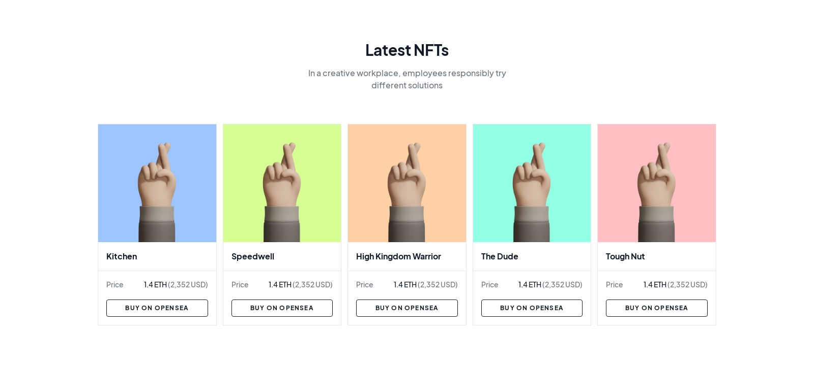 Featured Drops component screenshot