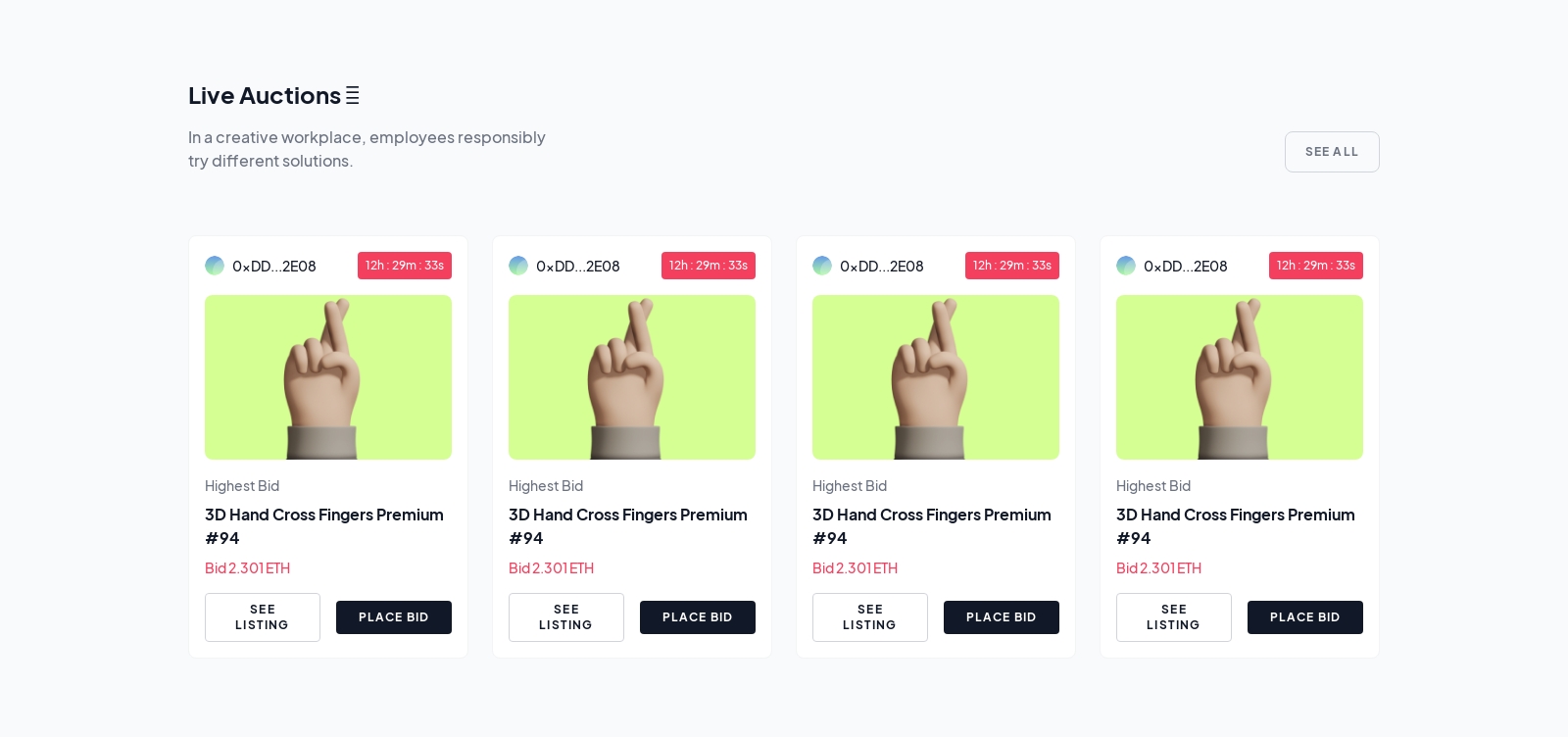 Featured Drops component screenshot