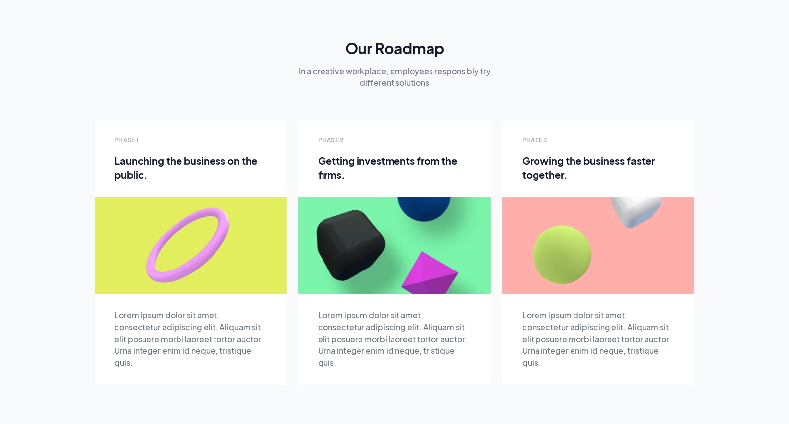 Roadmap component screenshot