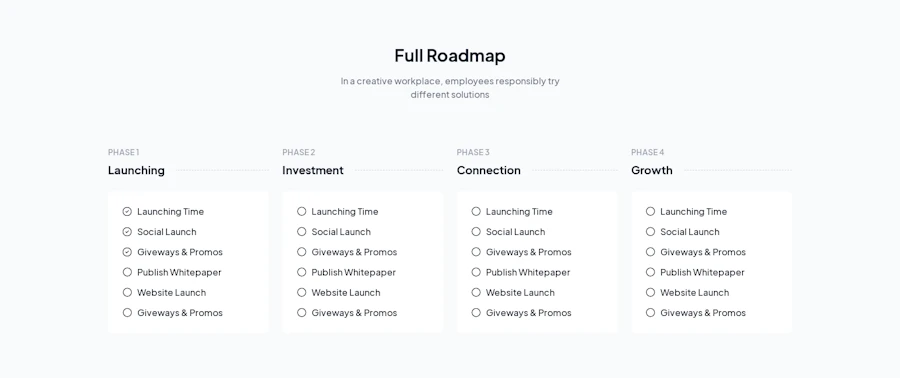 Roadmap component screenshot