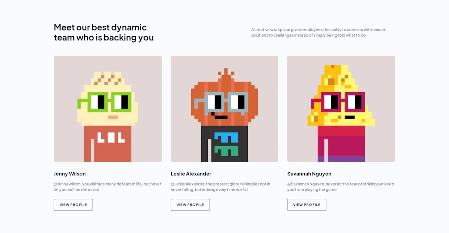 Nft Team component screenshot
