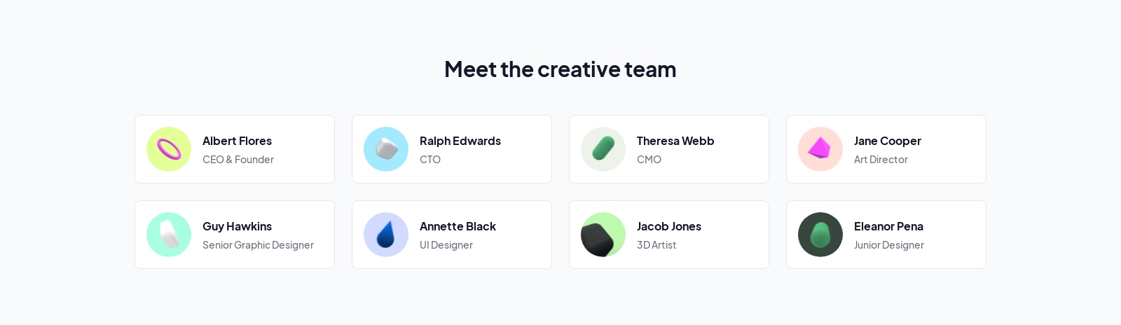 Nft Team component screenshot