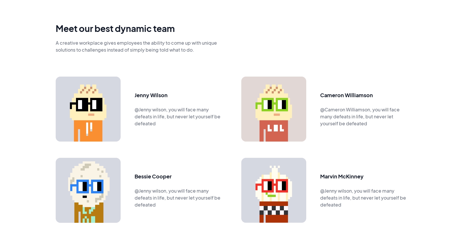 Nft Team component screenshot