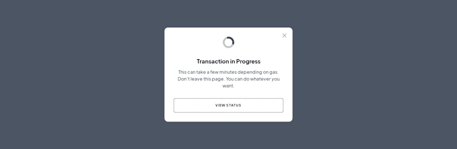 Transaction Progress component screenshot
