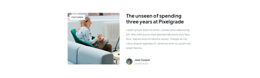Blog Featured component screenshot