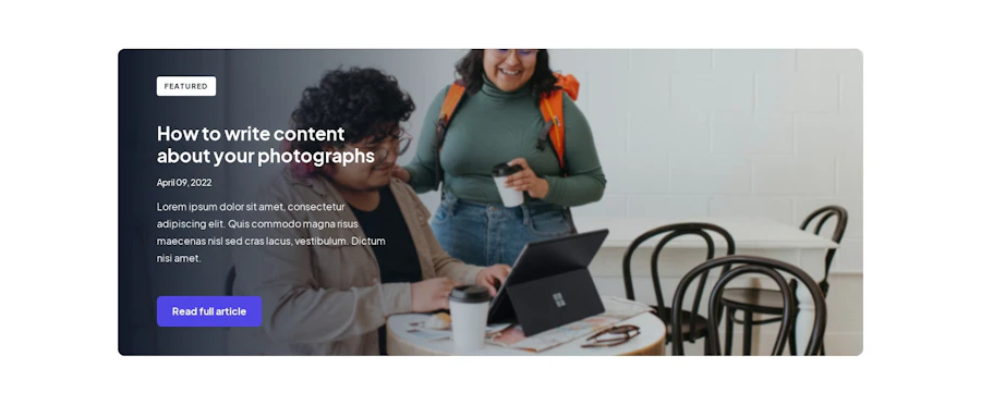 Blog Featured component screenshot