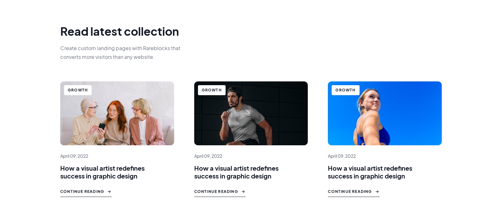 Blog Grid component screenshot