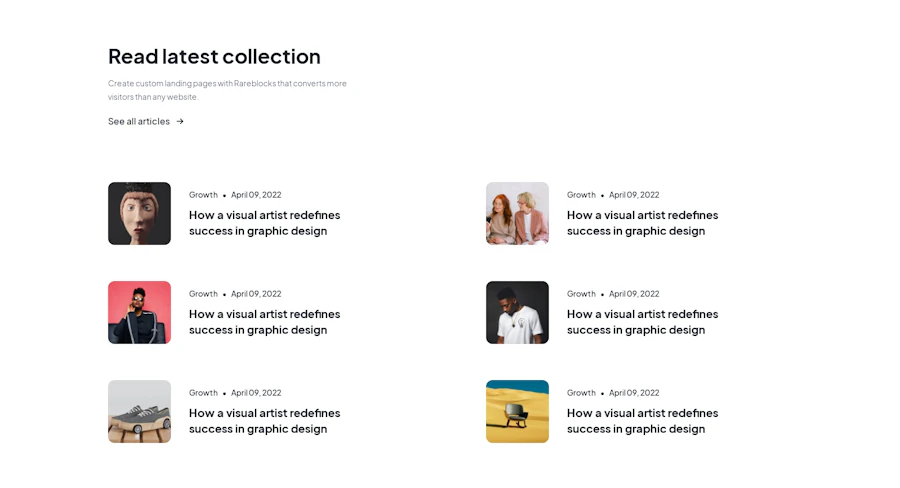 Blog List component screenshot