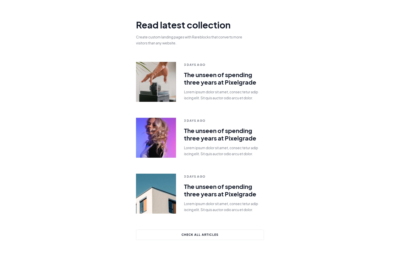 Blog List component screenshot