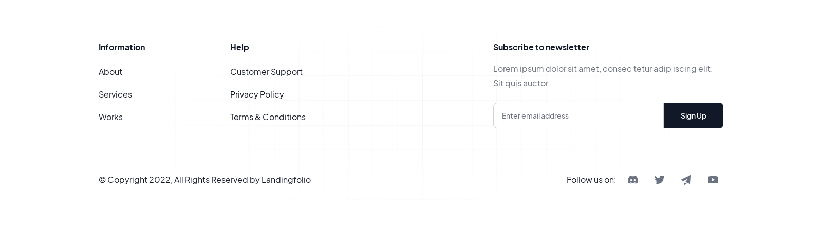 Footer component screenshot