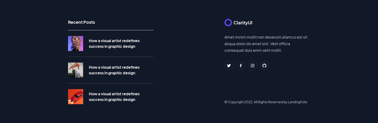 Footer component screenshot