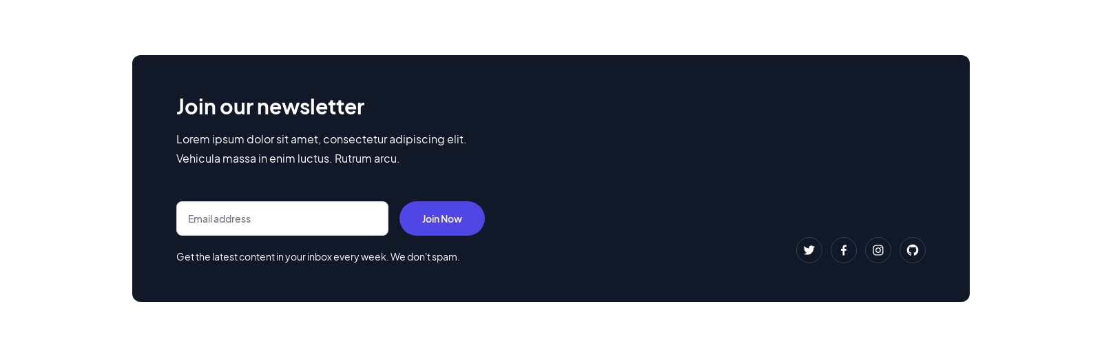 Blog Newsletter component screenshot
