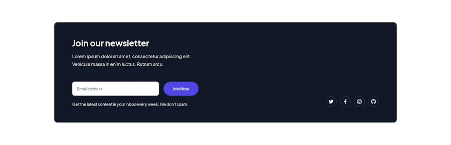 Blog Newsletter component screenshot