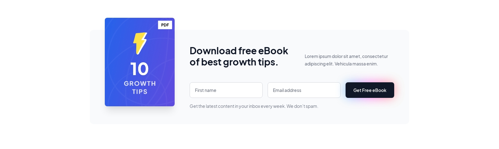 Blog Newsletter component screenshot