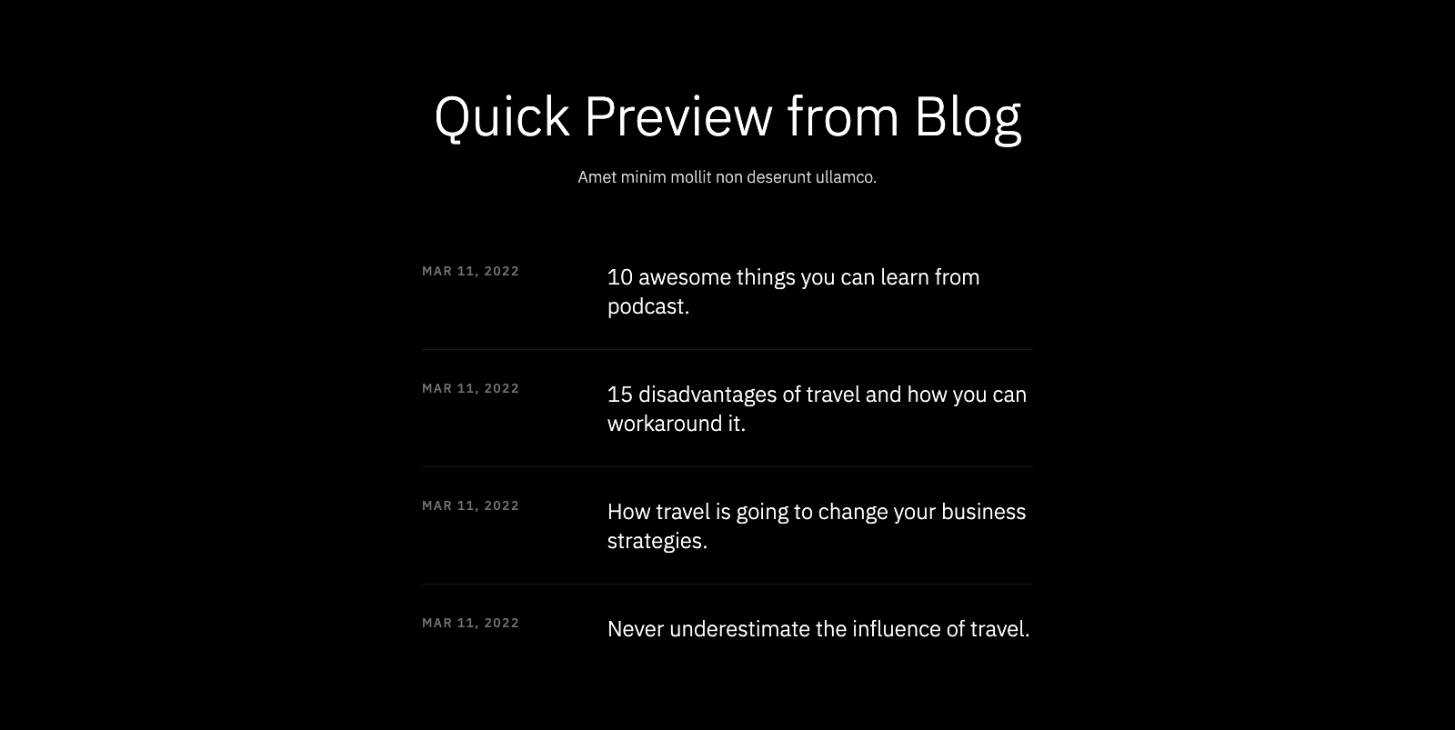 Blog Items component screenshot