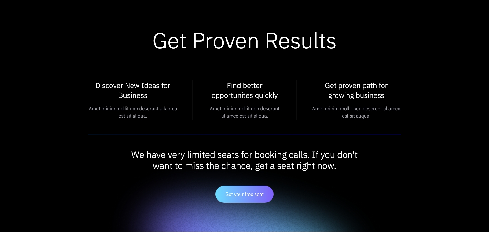 Call To Action component screenshot