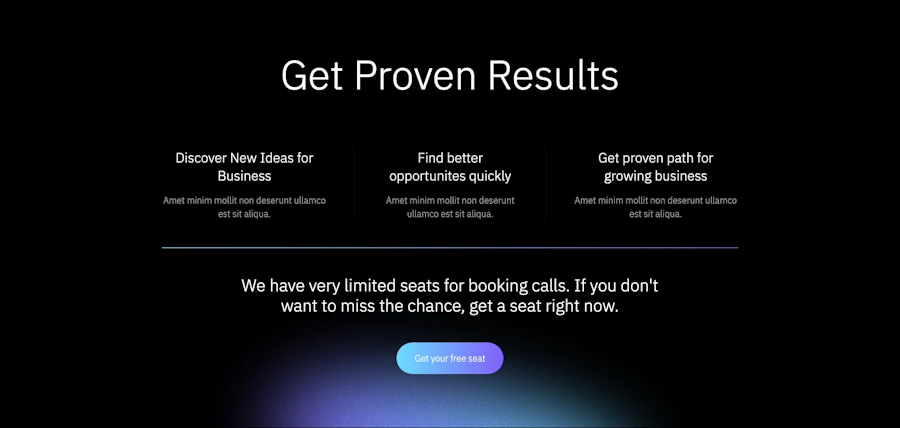 Call To Action component screenshot