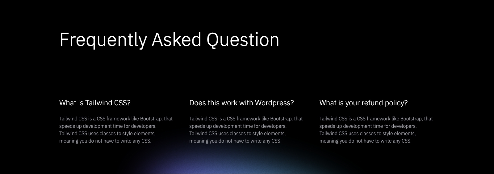 Faq component screenshot