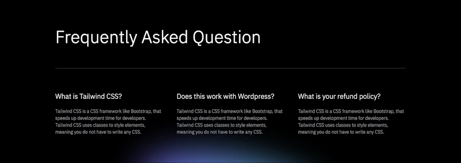 Faq component screenshot