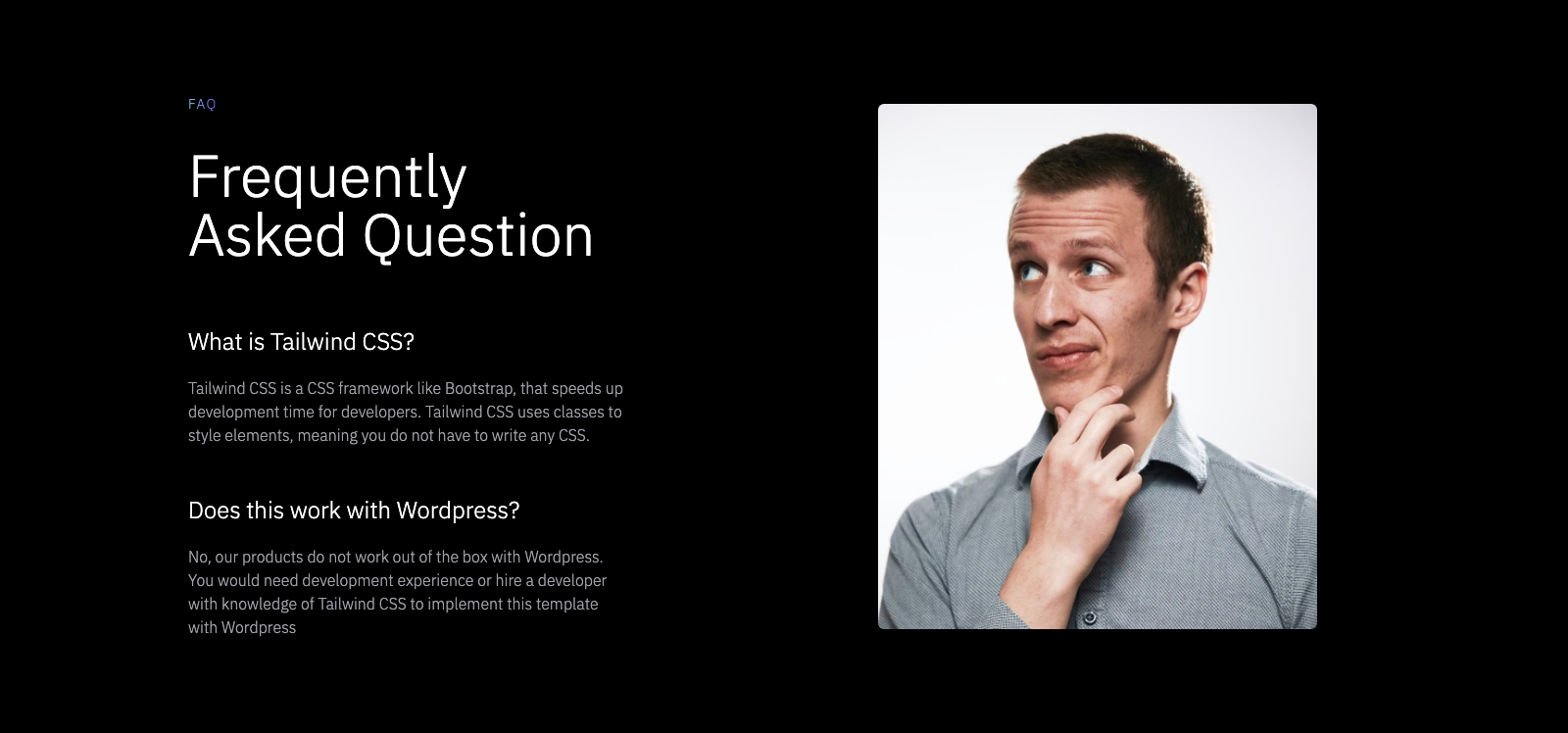 Faq component screenshot