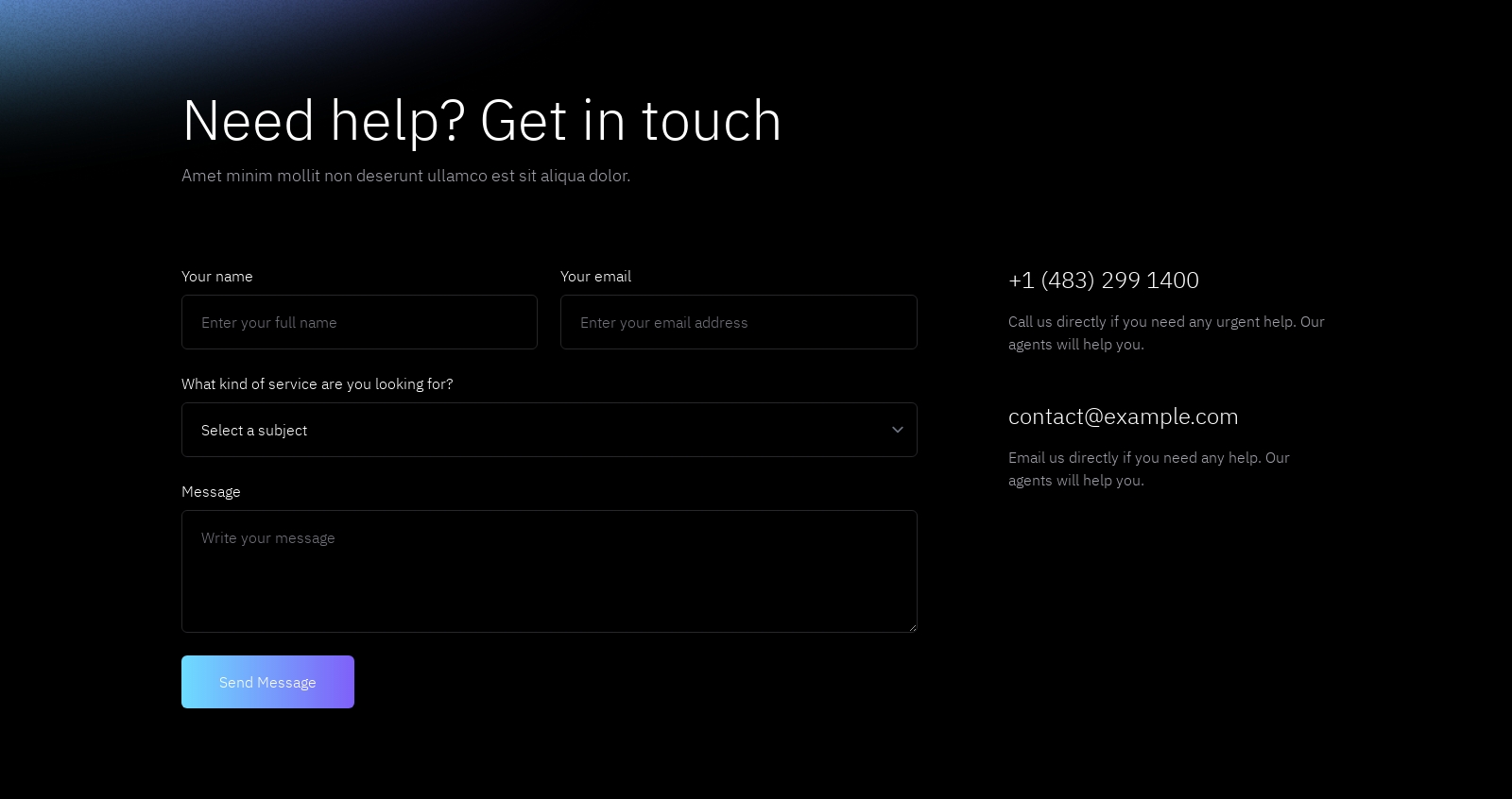 Contact component screenshot