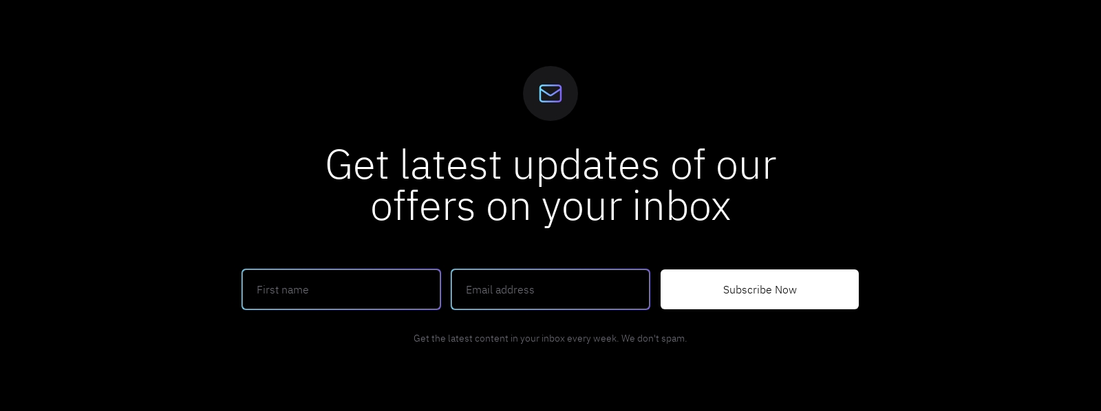 Newsletter component screenshot