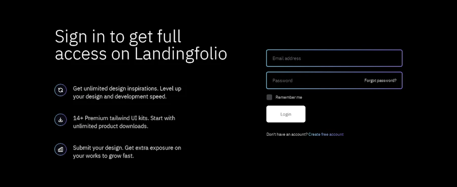 Signin component screenshot