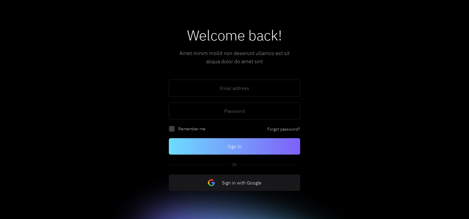 Signin component screenshot