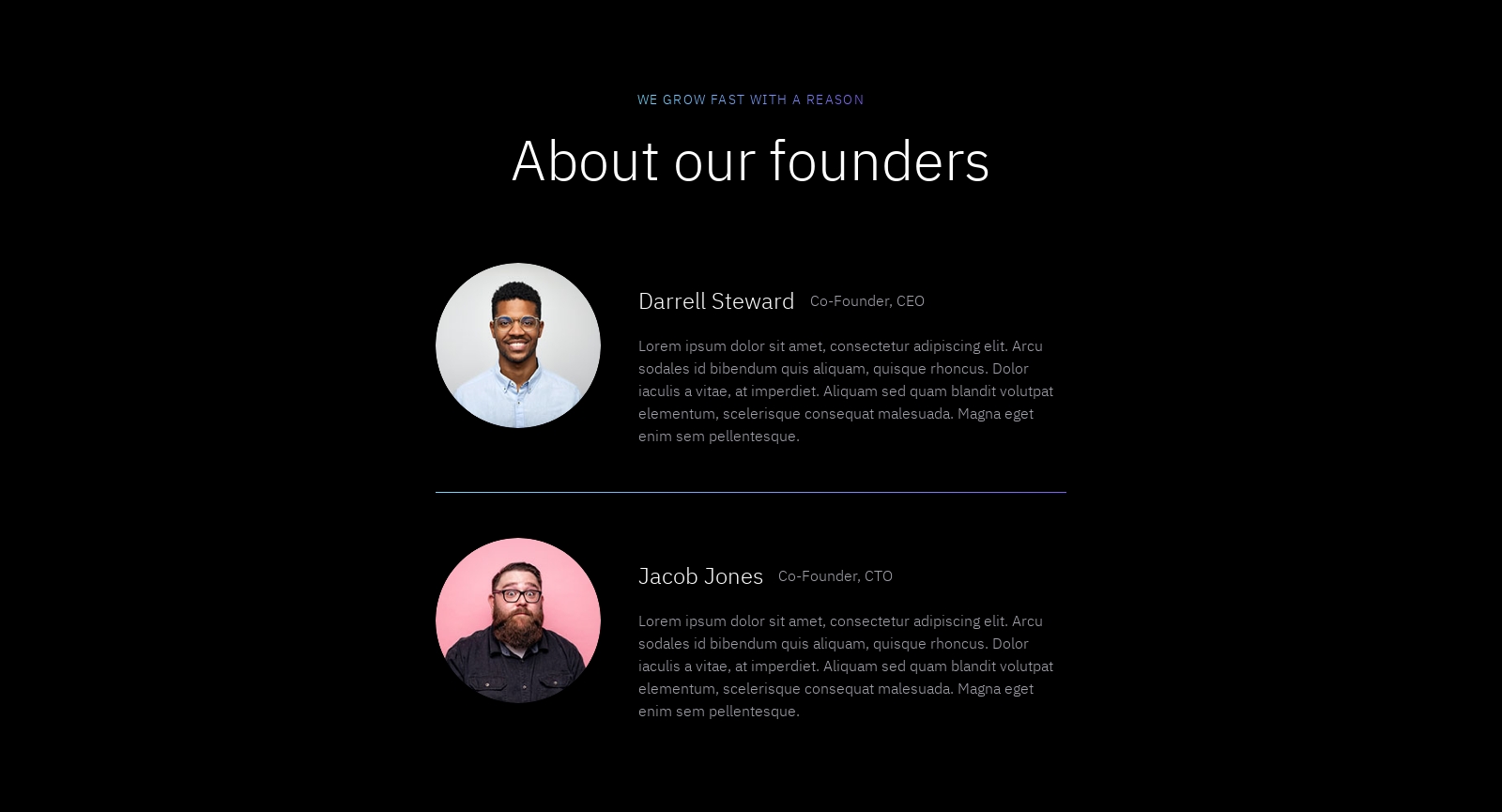 Team component screenshot