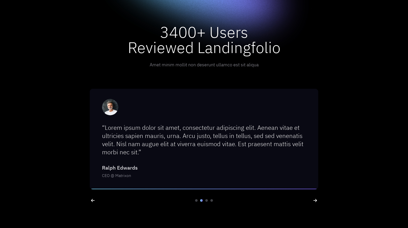Testimonial component screenshot