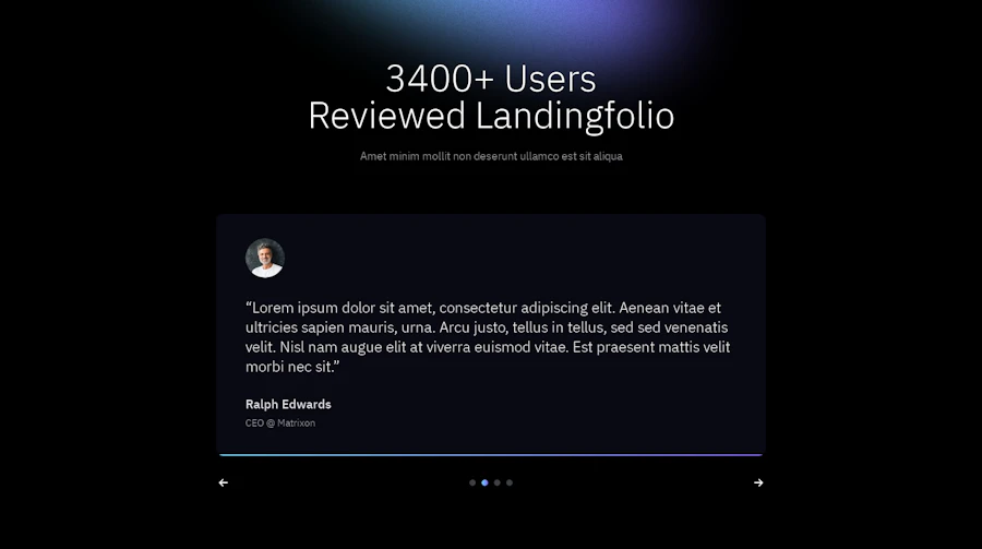 Testimonial component screenshot