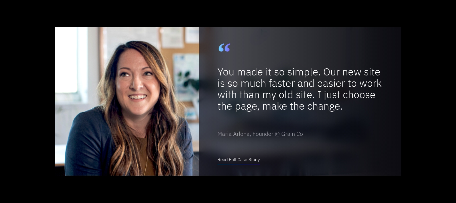 Testimonial component screenshot