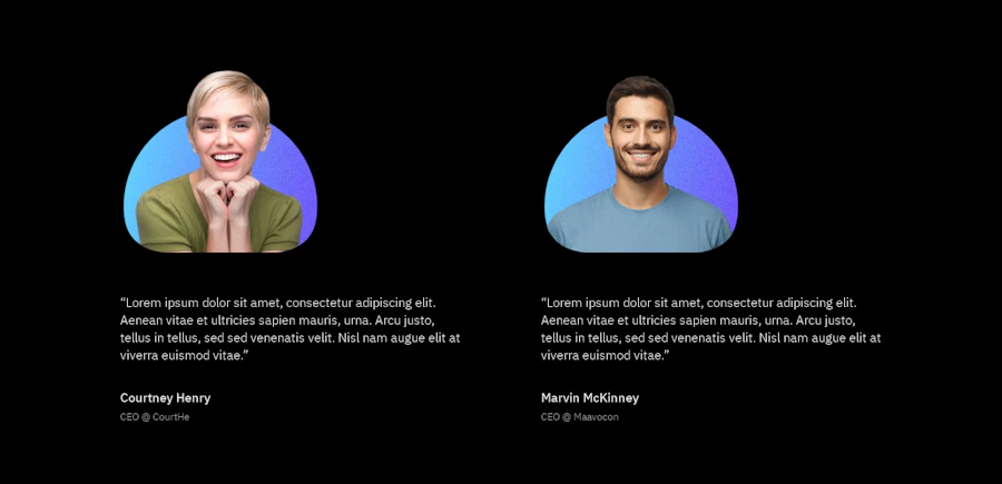 Testimonial component screenshot