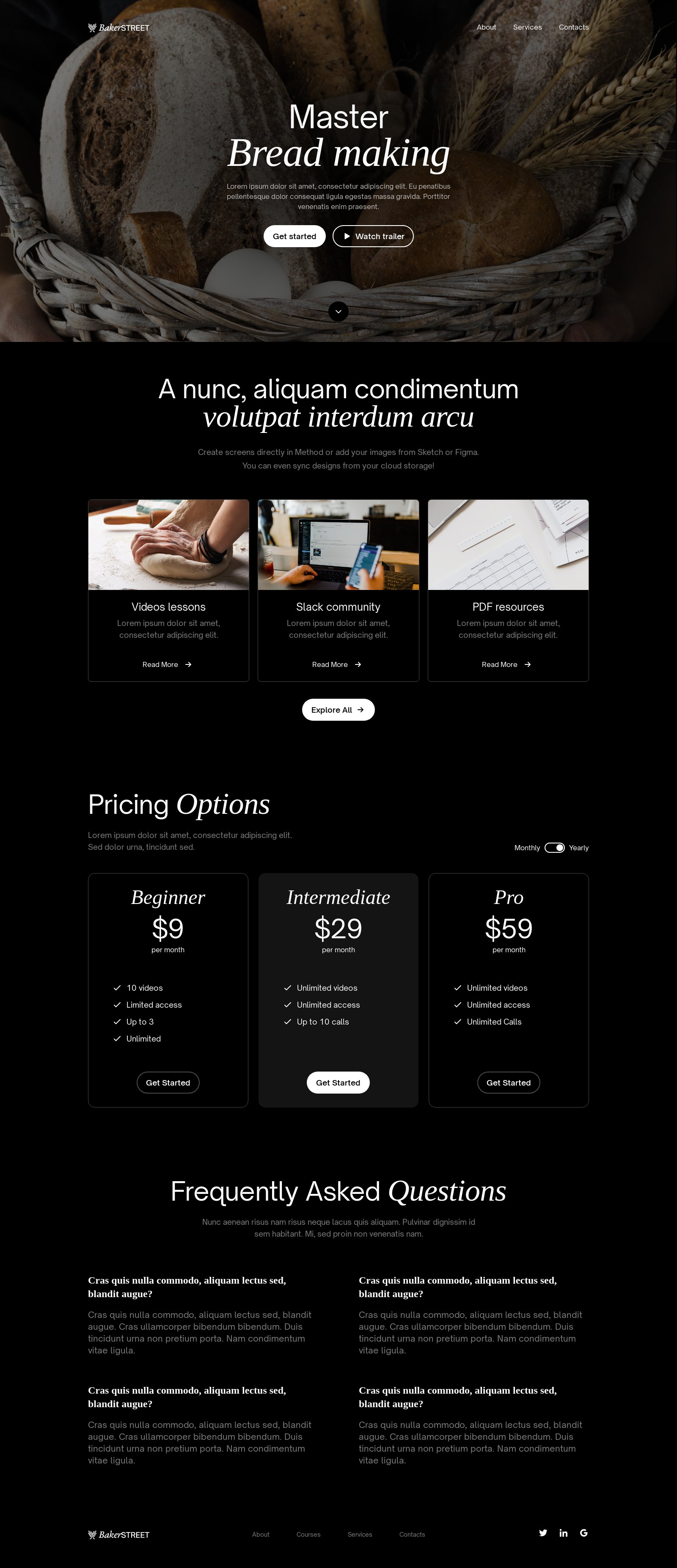 Single page template screenshot