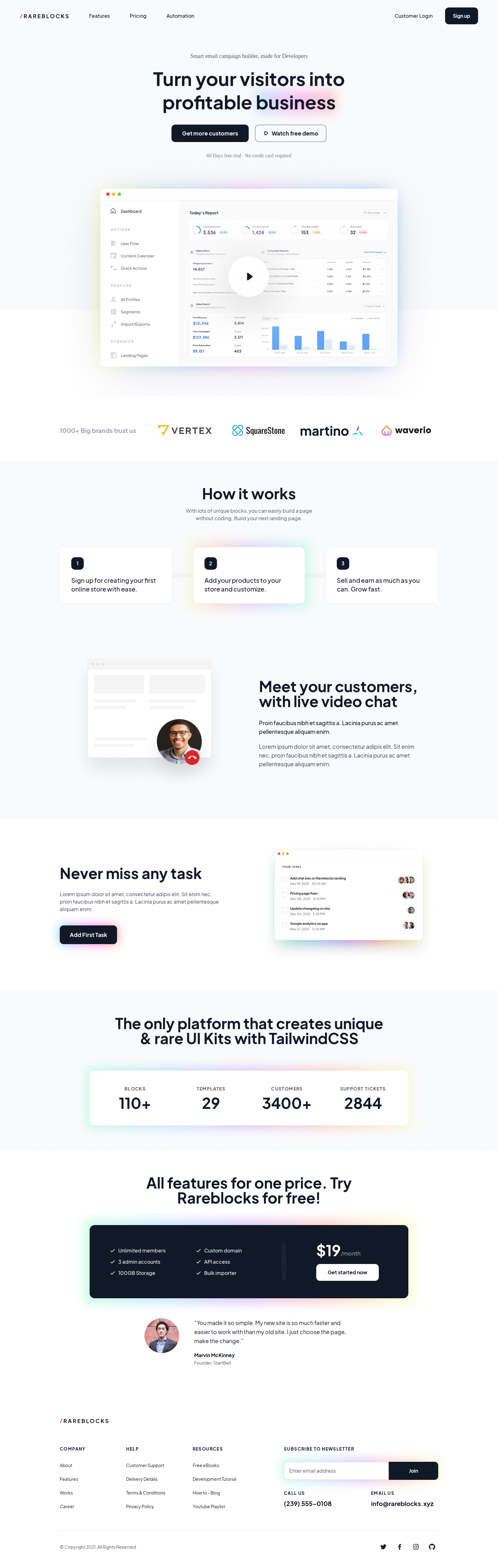 Single page template screenshot