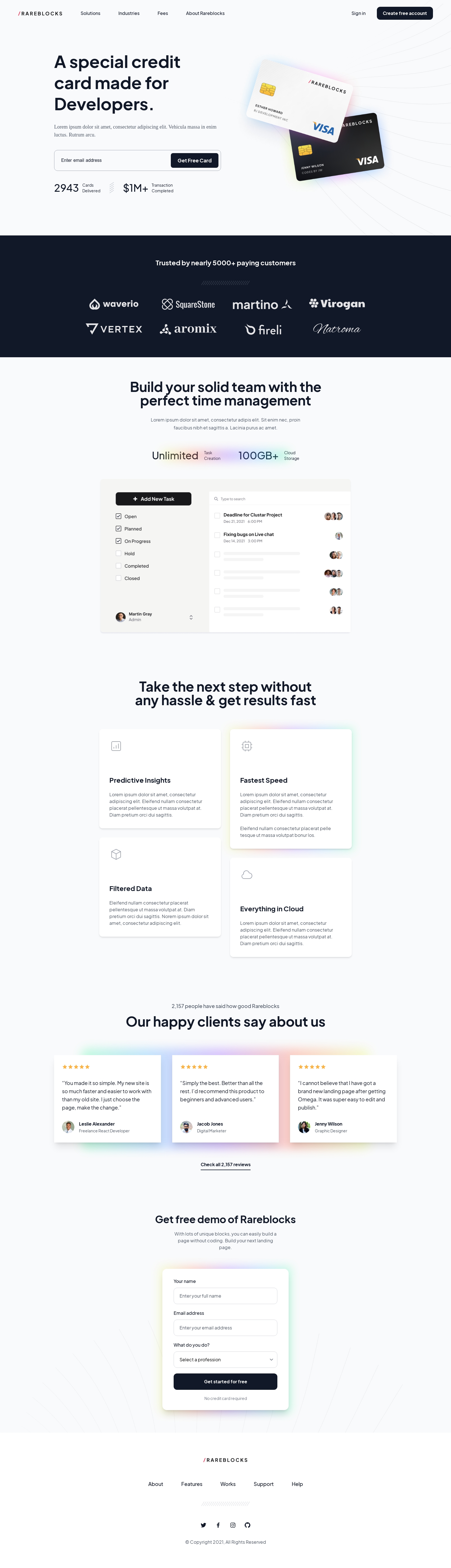 Single page template screenshot