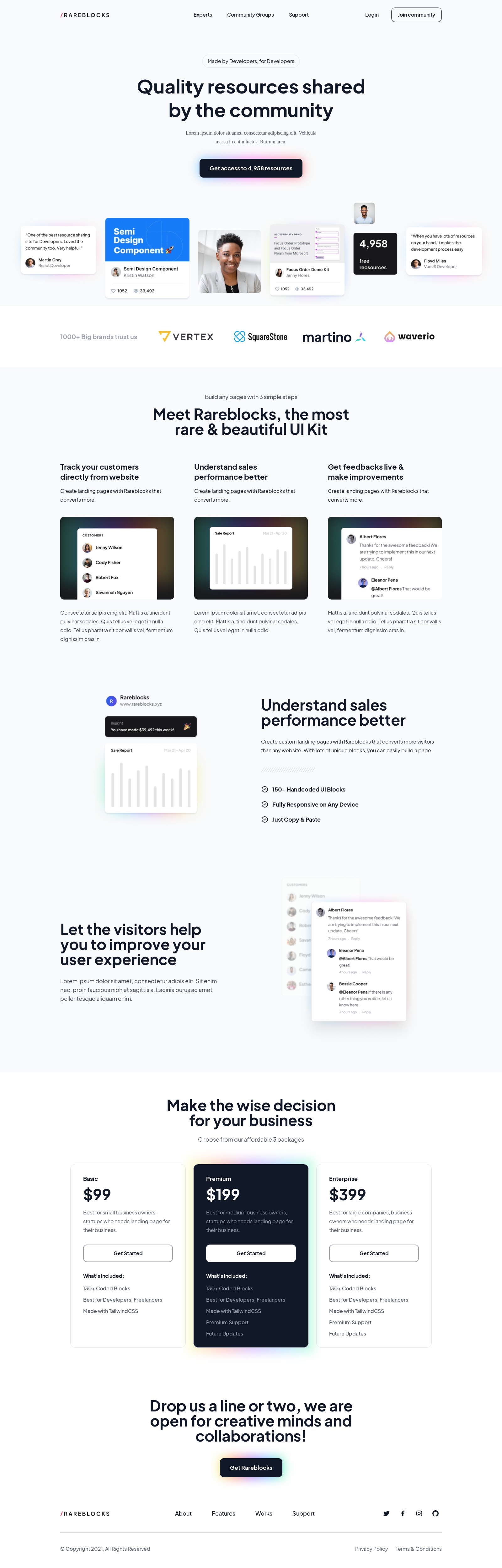 Single page template screenshot