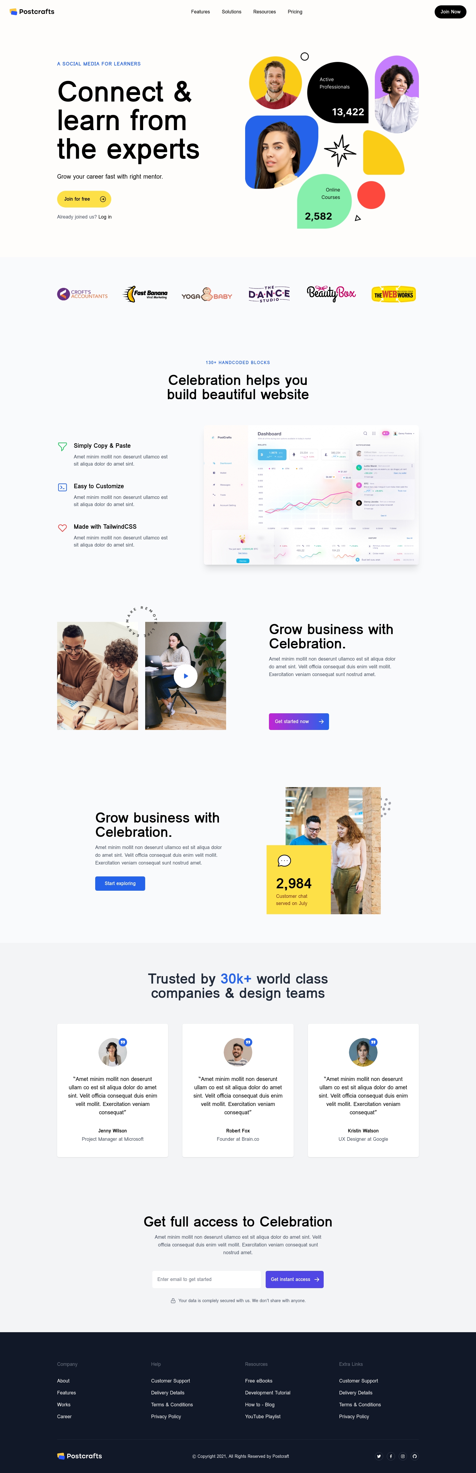 Single page template screenshot