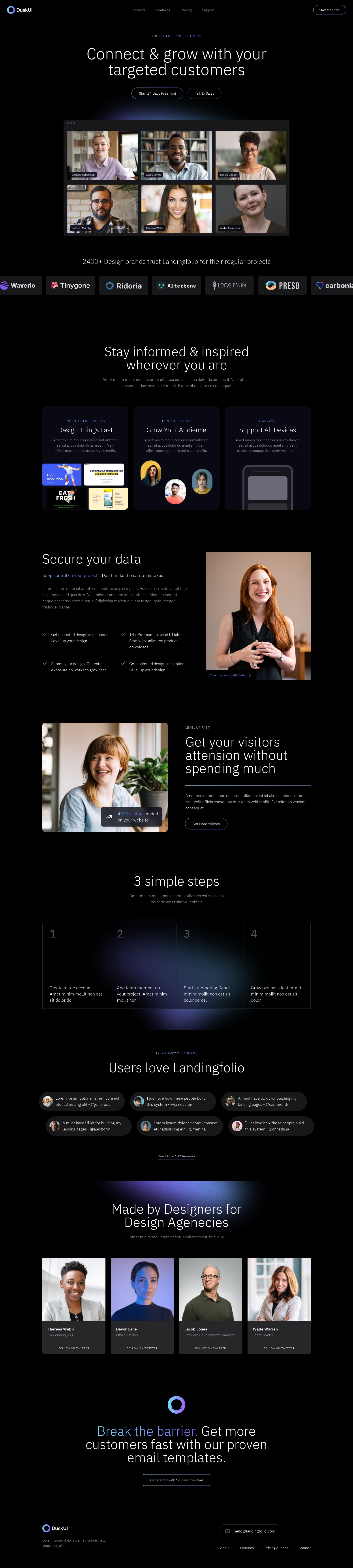 Single page template screenshot