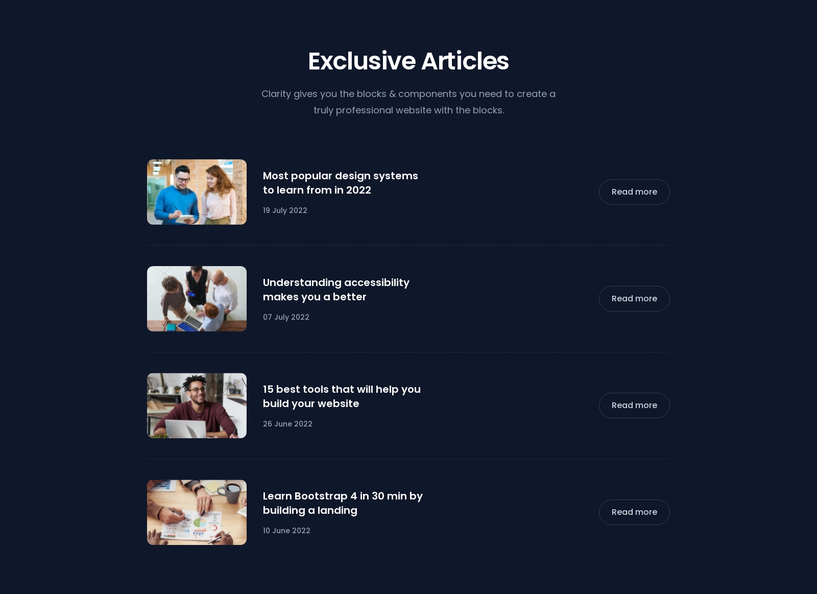 Blog Items component screenshot