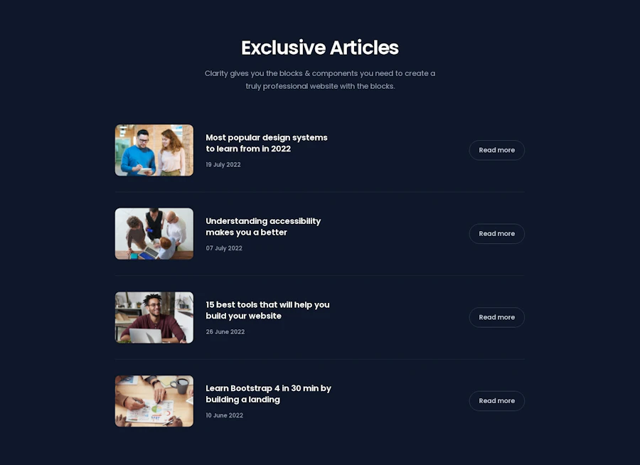 Blog Items component screenshot