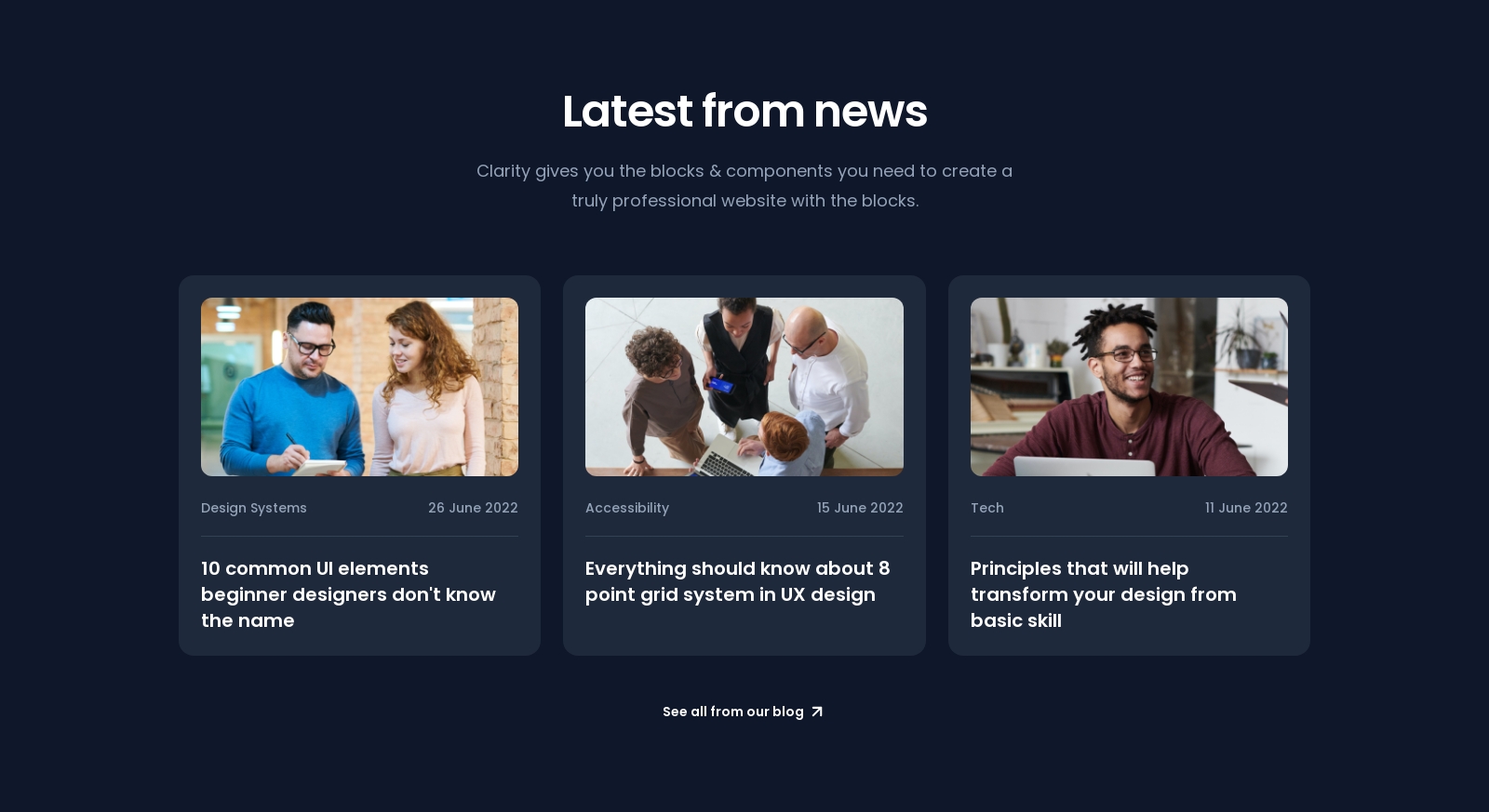 Blog Items component screenshot